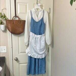 Beauty & the beast Peasant Belle dress costume with apron & purse